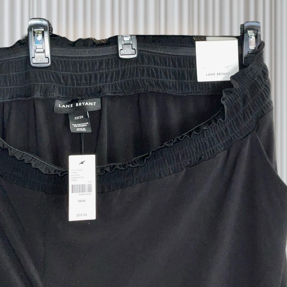 Lane Bryant New w Tags Black Wide Leg Pull-On Cropped Pants Women 22/24 - Picture 5 of 8